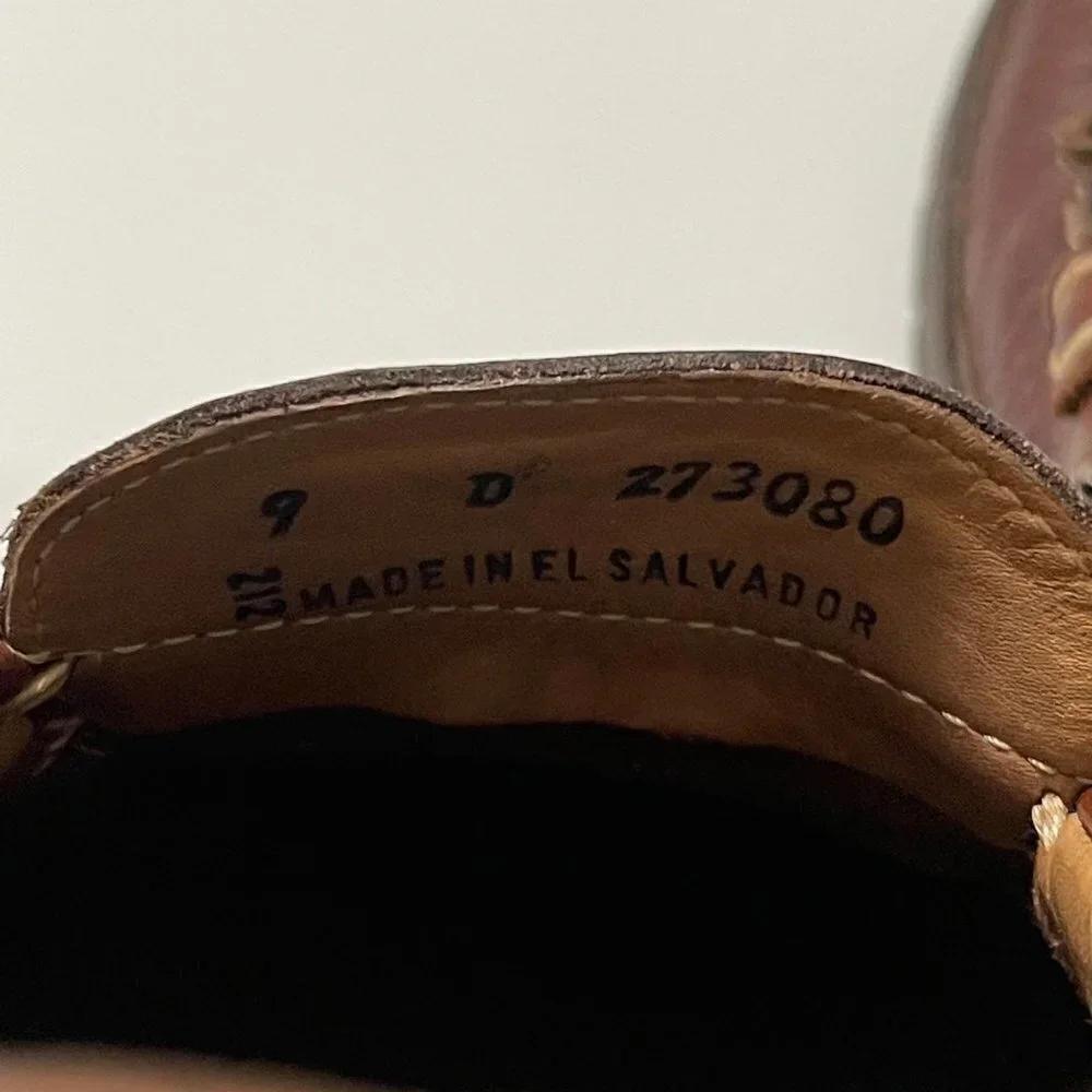 L.L. Bean Mens Brown Leather Allagash Academia Y2K Slip On Loafer Shoes Size 9